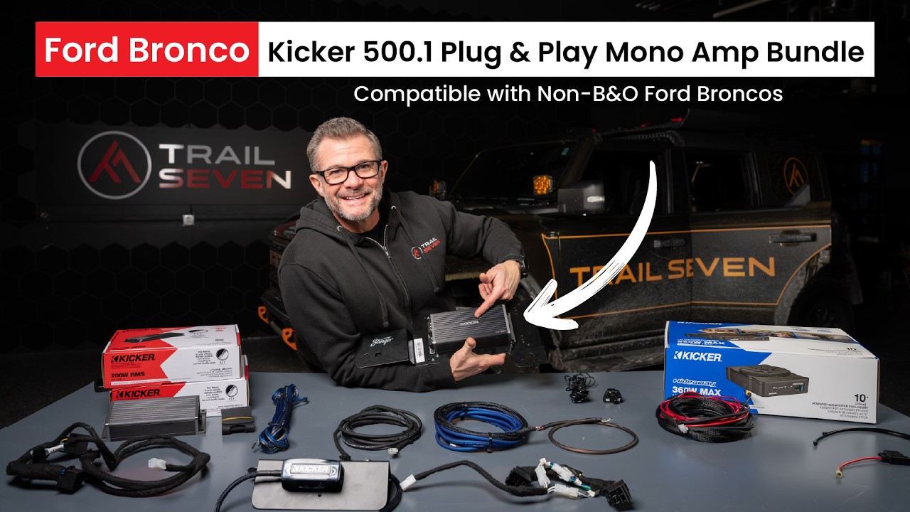 Установка моноусилителя Kicker Plug and Play Key500.1 на Ford Bronco (не B&O) 2021 года выпуска и...
