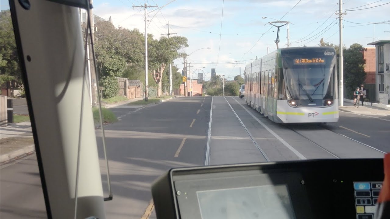 Driver's View with E class Tram 58 West Coburg to Toorak  Part  3 to Latrobe St