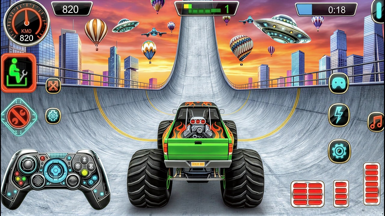 🚨CRAZIEST MEGA RAMB STUNTS!🔥Monster Truck Extreme Android Gameplay🎮💥
