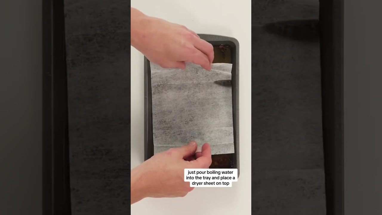 Easy hack to clean burnt baking trays! #shorts