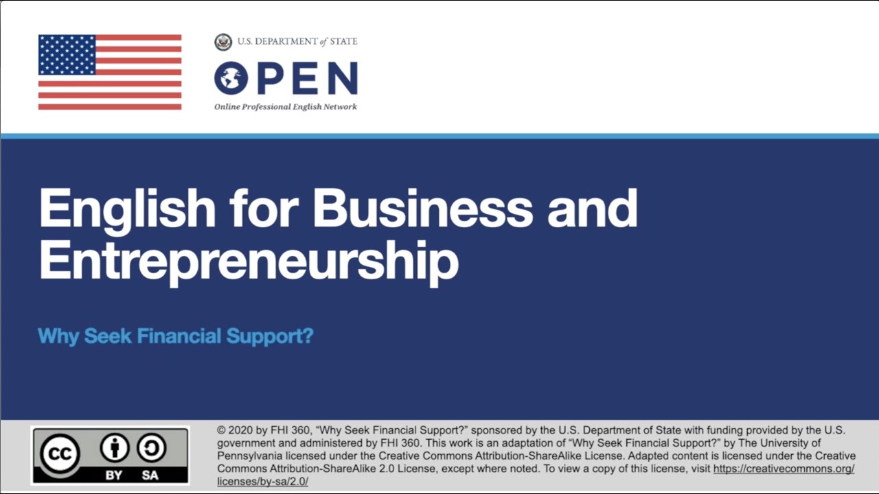 Why Seek Financial Support (English for Business)