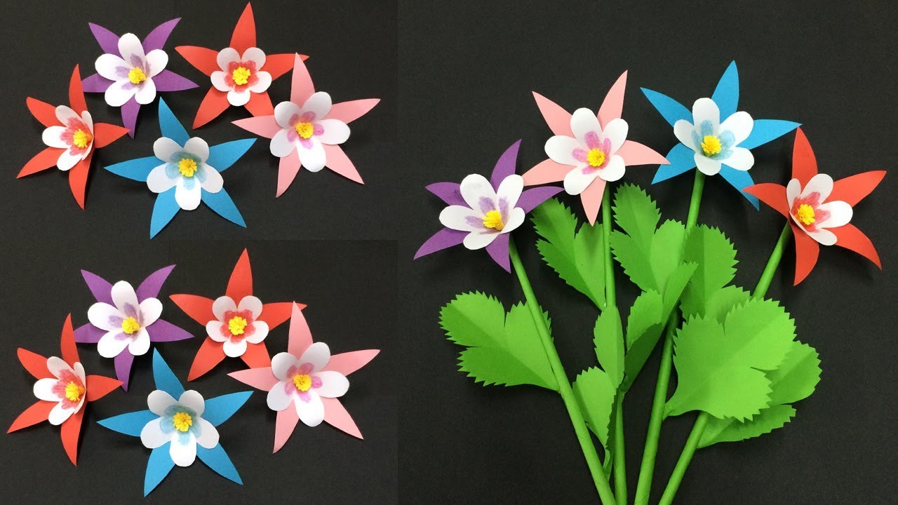 How to Make Lovely Paper Flower | Making Paper Flowers Step by Step | DIY-Paper Crafts
