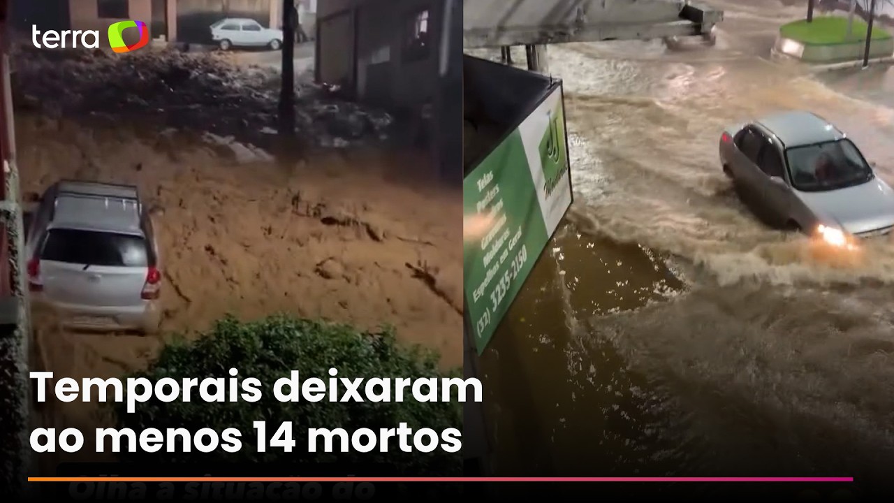 Deslizamentos e ruas alagadas: v&iacute;deos mostram situa&ccedil;&atilde;o em Juiz de Fora (MG) ap&oacute;s chuvas torrenciais