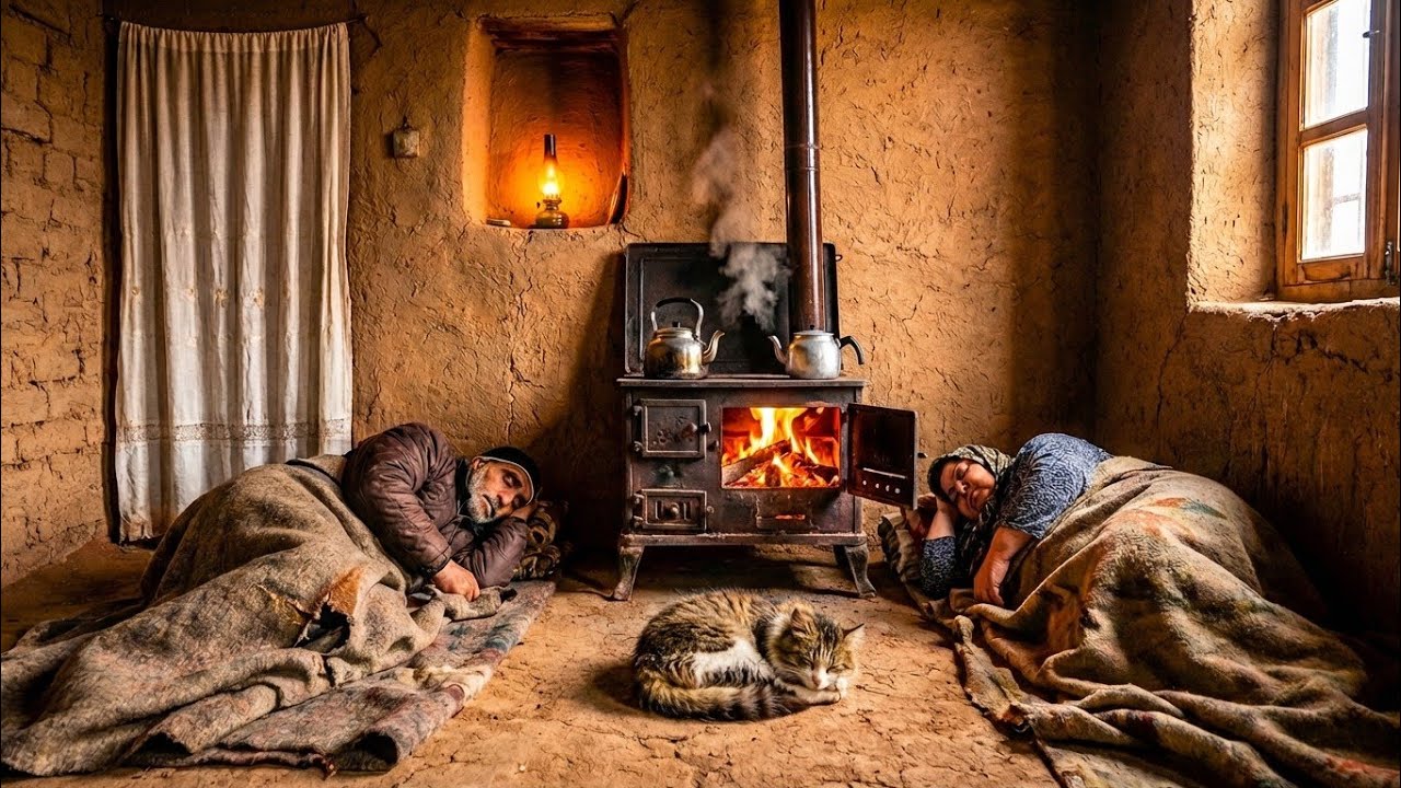 Village life in the countryside Iran: peaceful village winter routine