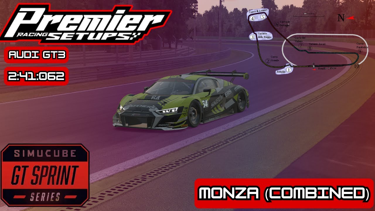 iRacing Hotlap and Track Guide | Audi GT3 @ Monza Combined | Gt Sprint Series by Simcube | S26W8
