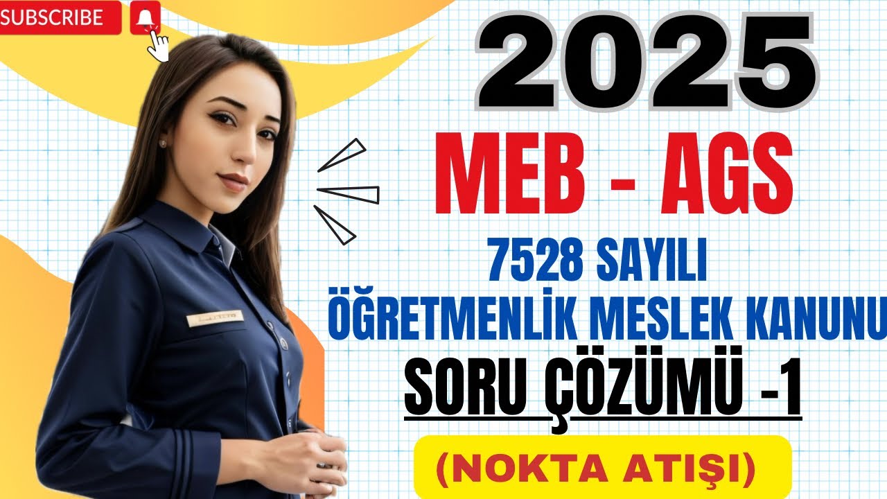 7528 SAYILI ÖĞRETMENLİK MESLEK KANUNU SORU ÇÖZÜMÜ - 1 #mebags #öabt #ags #yt #mevzuat #kanun #kpss