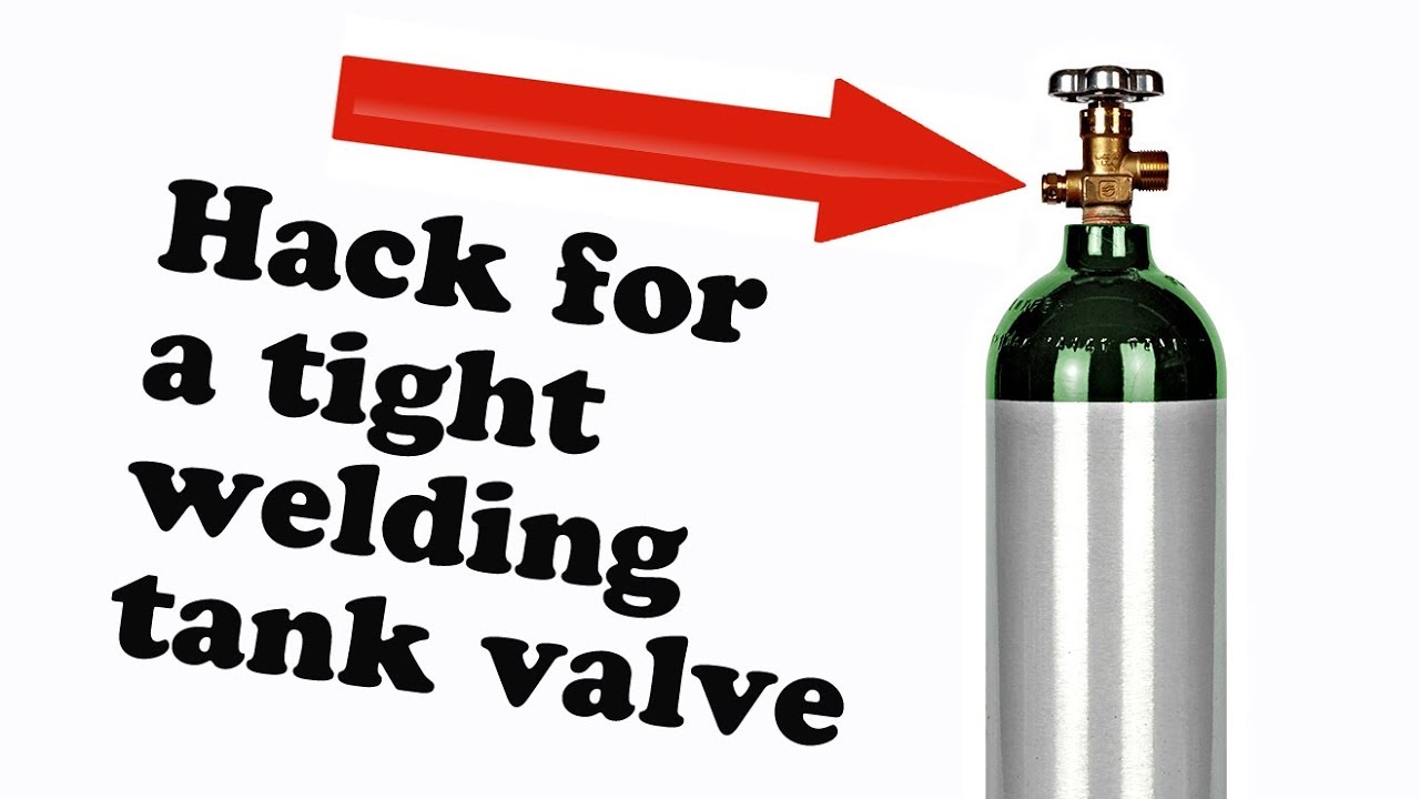 Opening a tight valve on a welding tank