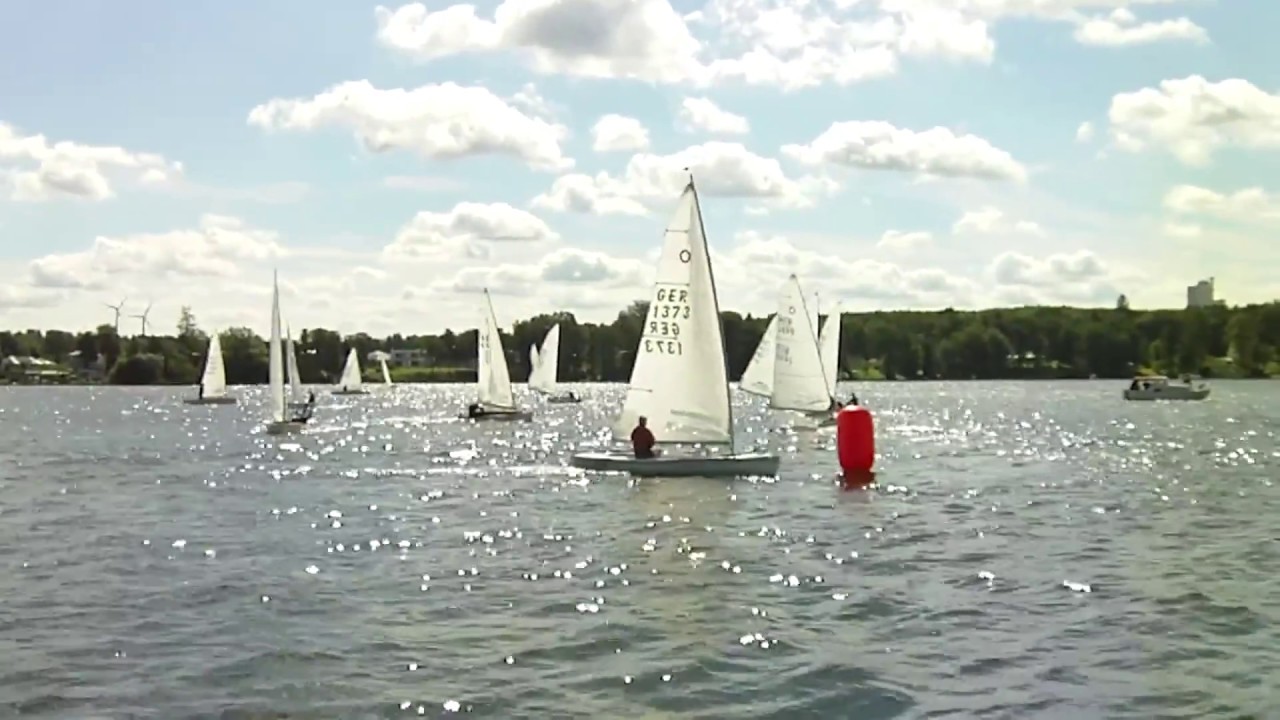 Stienitzseeregatta  2017 -  3. Wettfahrt Tonne1 und Ziel.