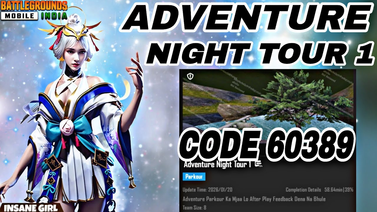 Bgmi wow mode code 60389😎 adventure night tour 1