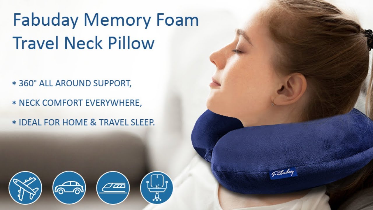 Fabuday Memory Foam Travel Neck Pillow | $100k Bonuses in Description
