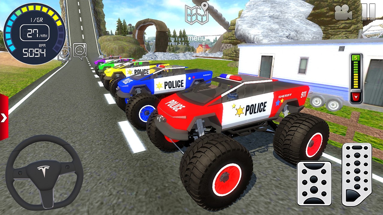 Juegos De Carros - 4x4 Police Monster Truck Stunts Driver Simulator 3D - Android / IOS GamePlay #2