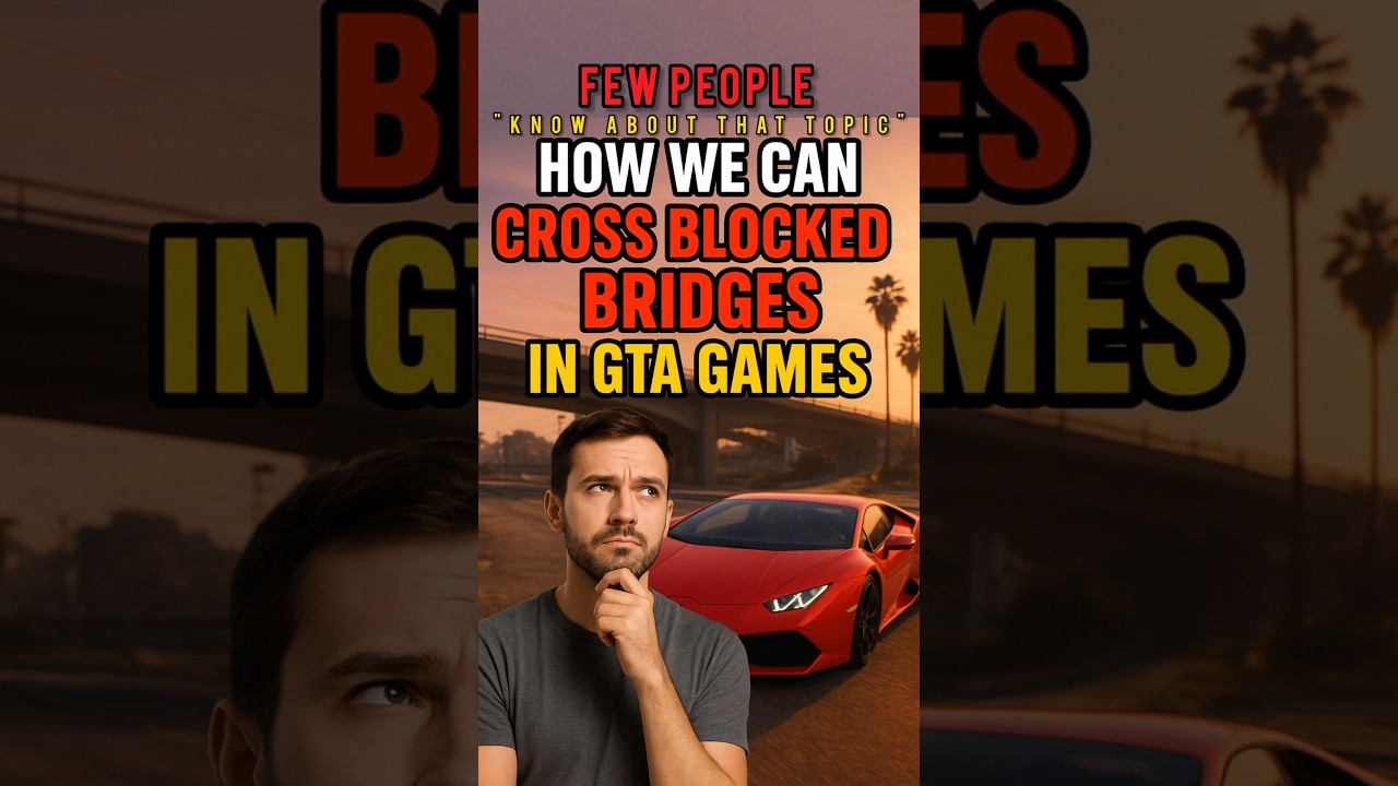 😱 Secret Trick to Cross Blocked Bridges in GTA! 🚗📈#gtaglitches #shorts