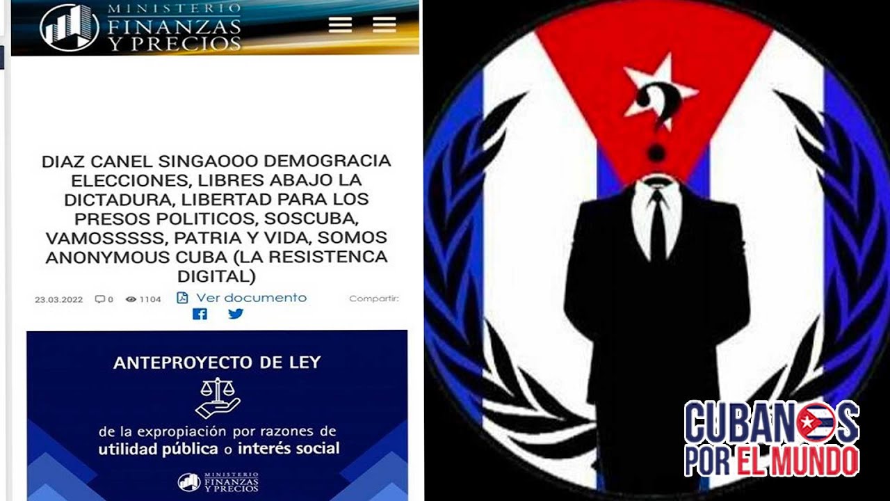 Anonymous hackea p&aacute;gina de Ministerio de Finanzas y Precios de Cuba con mensajes contra el r&eacute;gimen