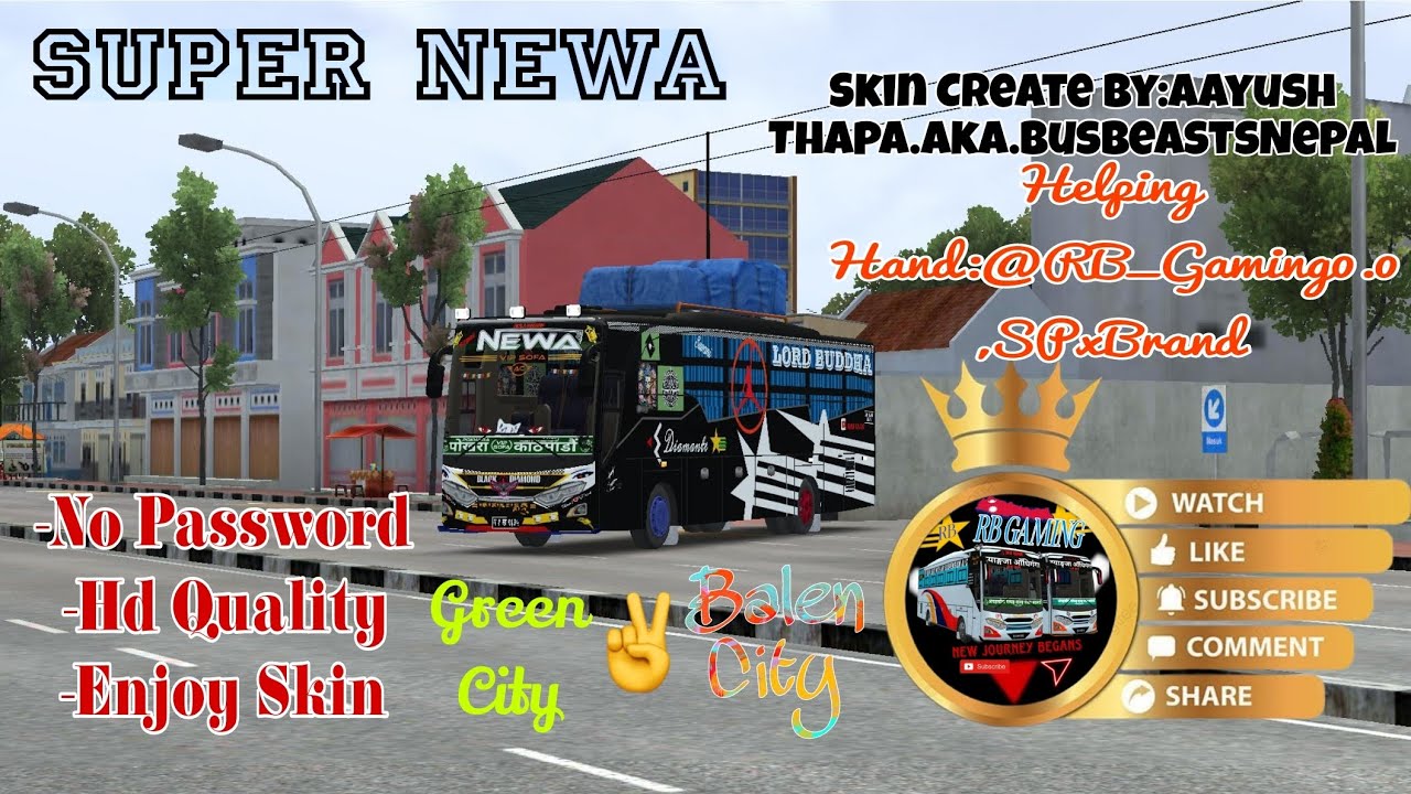 New Super Newa Skin for BUSSID||Pass didn't require||Skin link in Discription||