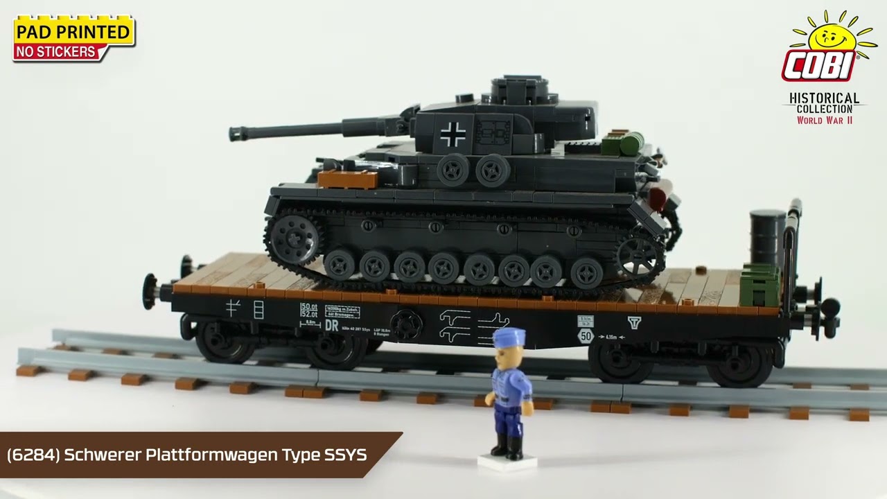 COBI-6284 Schwerer Plattformwagen Type SSYS train brick model kit