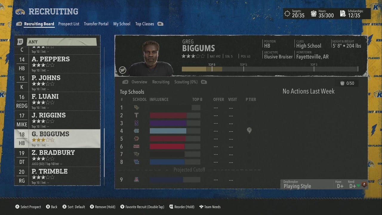 Kent State Golden flashes Dynasty Ep 9 Season 3( Coach Mode no playing as players)