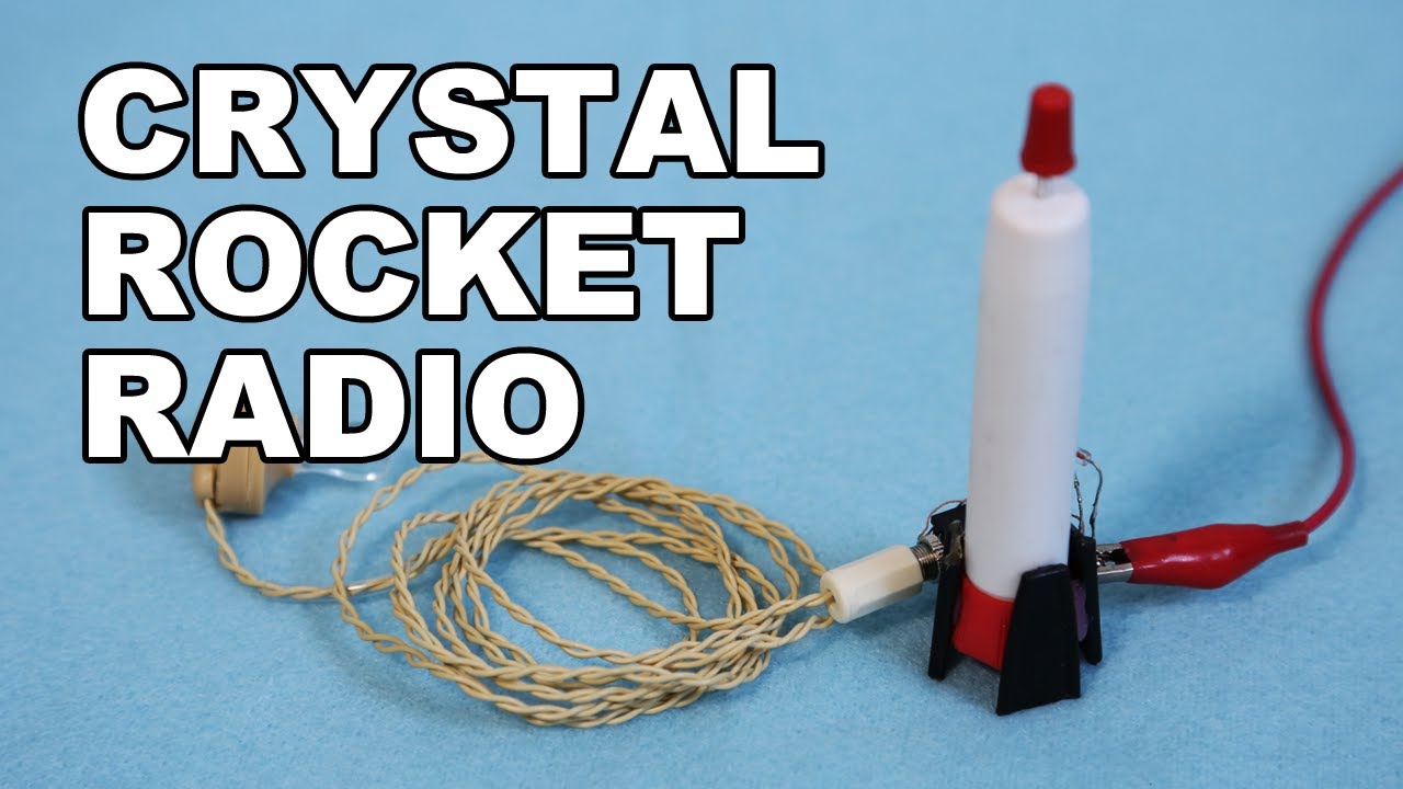 Crystal Rocket Radio - Crystal Radio using a Krazy Glue container.