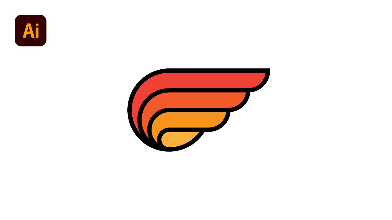 Minimal Wing Logo Design in Adobe Illustrator
