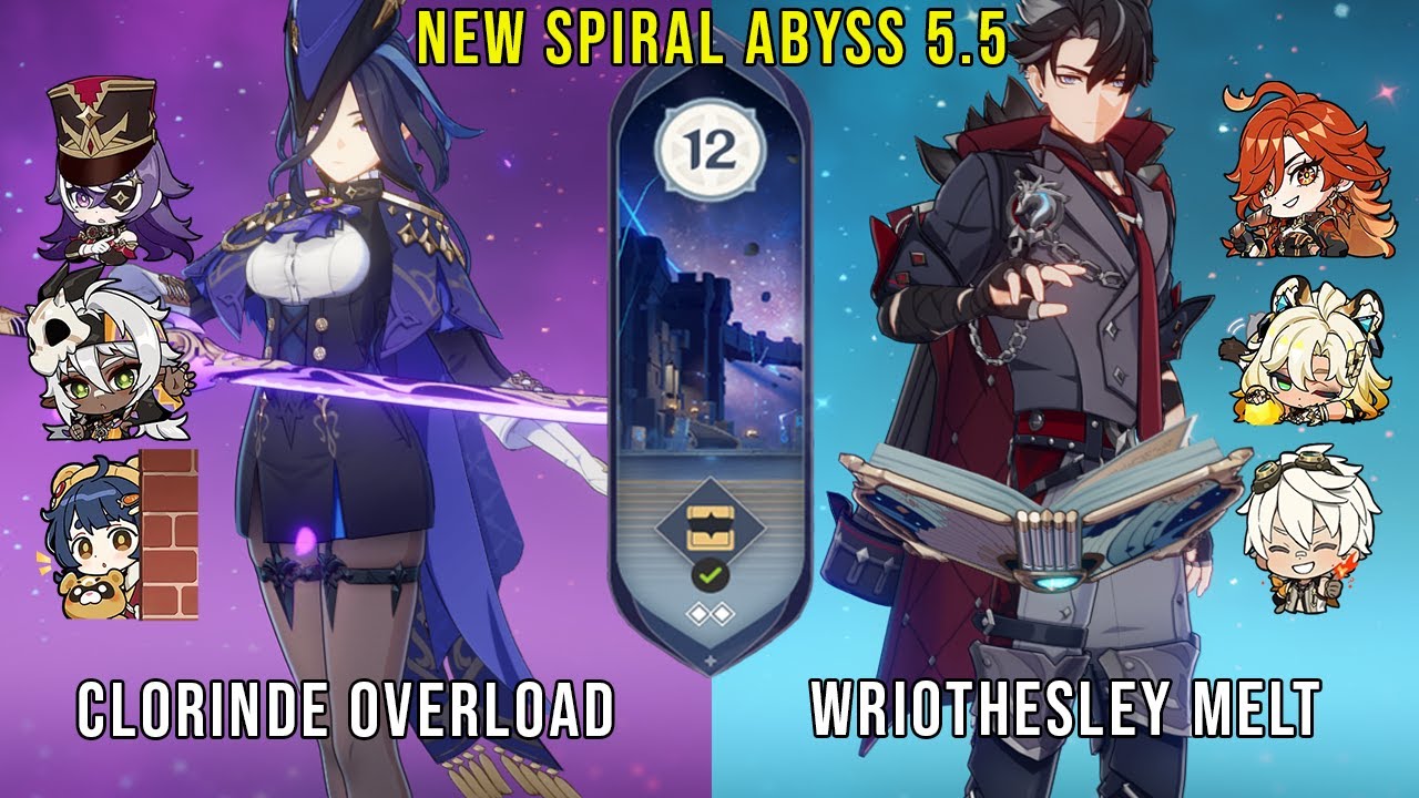 C0 Clorinde Overload and C0 Wriothesley Melt | Genshin Impact Abyss 5.5 Floor 12 9 Stars
