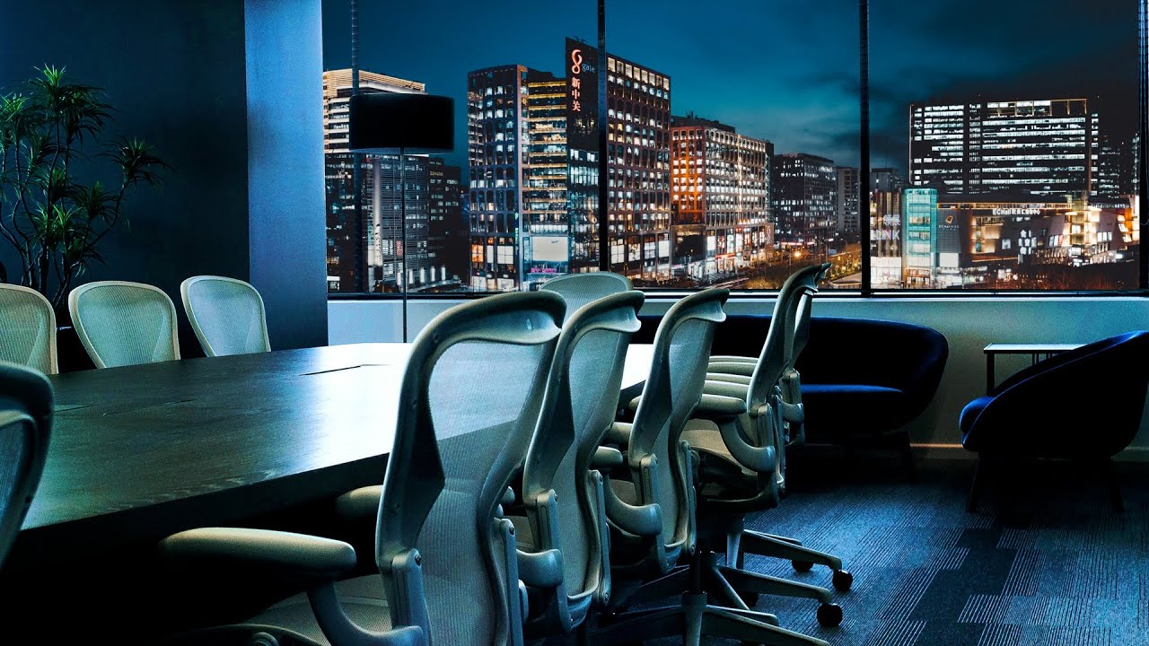 Late Night Work Ambience ASMR I Beijing Modern Office I Oriental Ambience 深夜工作白噪音