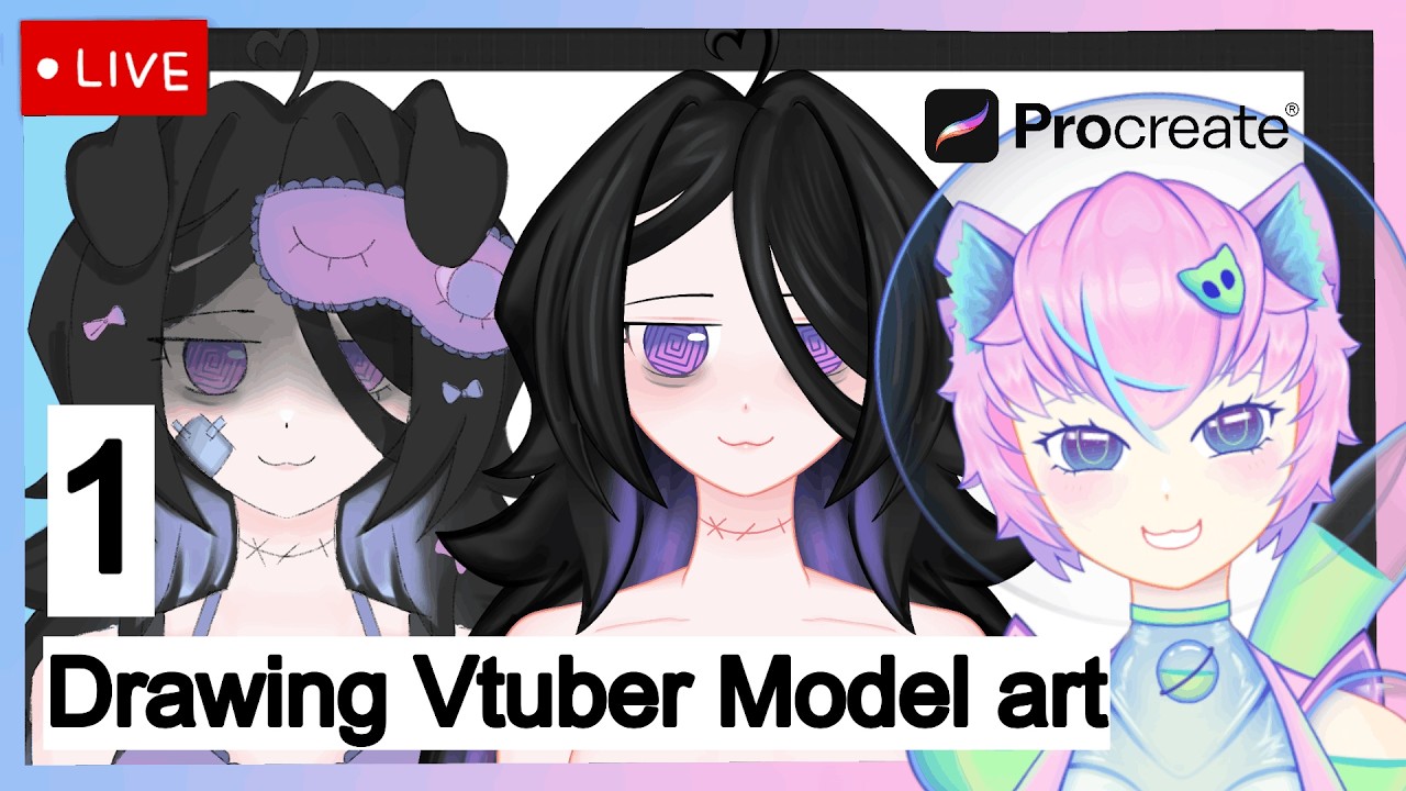 Drawing Peachigiri's Vtuber Model Art │Part 1 (VOD)