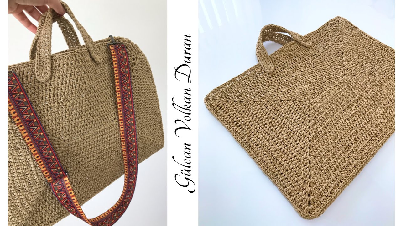 Easy Mesh Bag- Kağıt İpten Örgü Hasır Dikdörtgen Çanta Yapımı