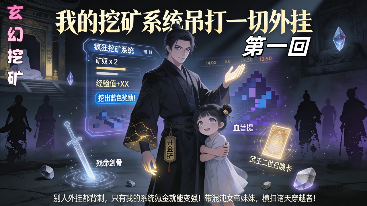 😁新書😁《我的挖礦系統吊打一切外掛》荒盤穿進坑人小說，預知所有外掛陷阱。開局綁定挖礦系統，養成混沌女帝妹妹，反殺陰險穿越者，我的掛比你們的外掛更無敵！