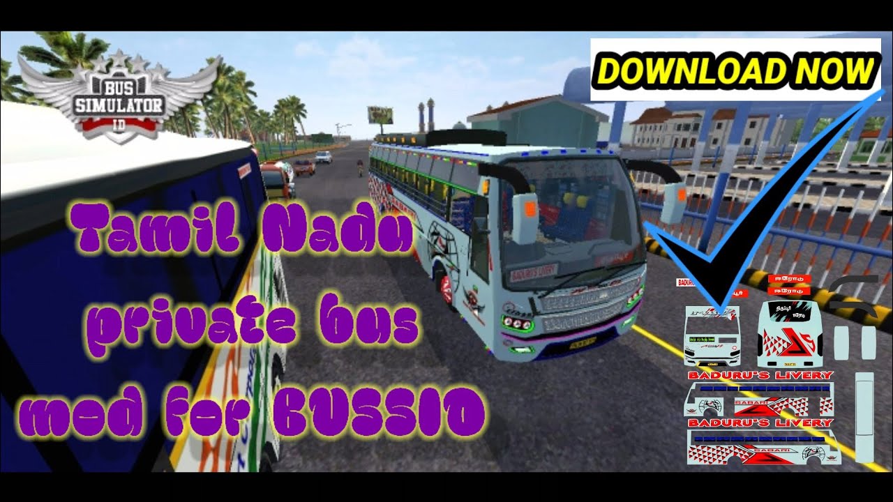 Tamil nadu private bus mod for bus Simulator Indonesia games. V2 BUSSID