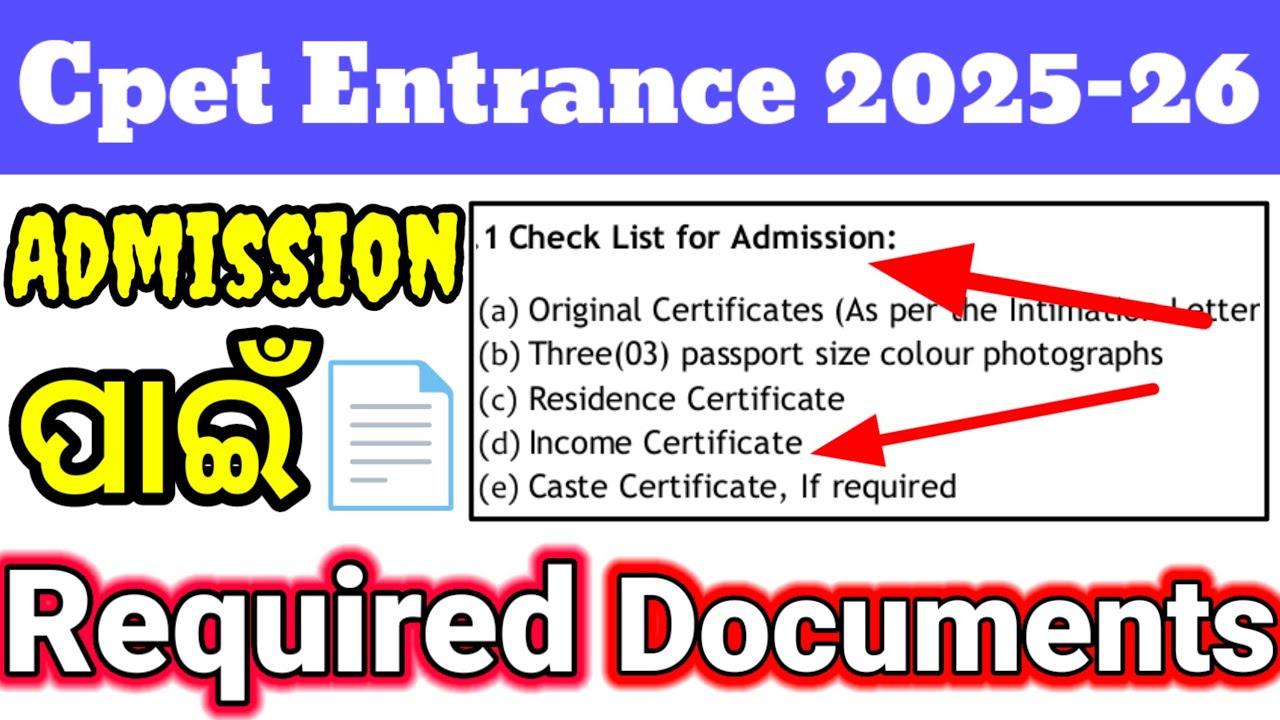 CPET ADMISSION PROCESS&lrm;⁨ 2025 | PG ADMISSION DOCUMENTS 2025|REQUIRED DOCUMENTS FOR PG ADMISSION 2025
