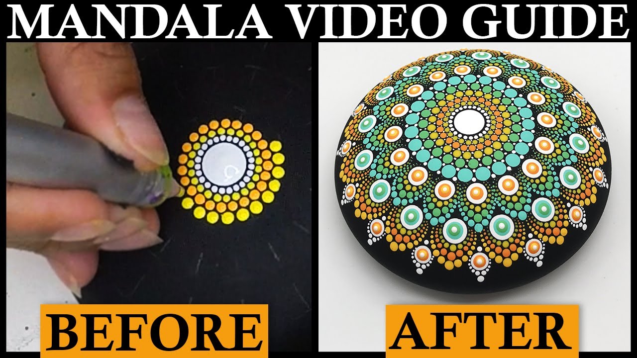 How to Mandala Dot Painting - Mandalas With Acrylic Paint Dotting Artist Tutorial #mandala #mandalas