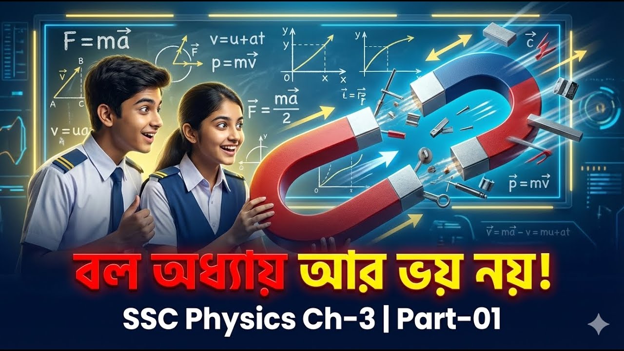 বল (Force) সহজভাবে | SSC Physics Chapter 3, Class 9–10 Bangla | পদার্থ বিজ্ঞান ৩য় অধ্যায় Lecture 01
