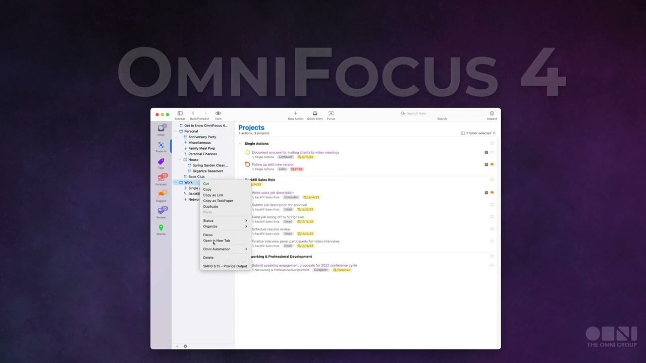 Getting Started in OmniFocus 4