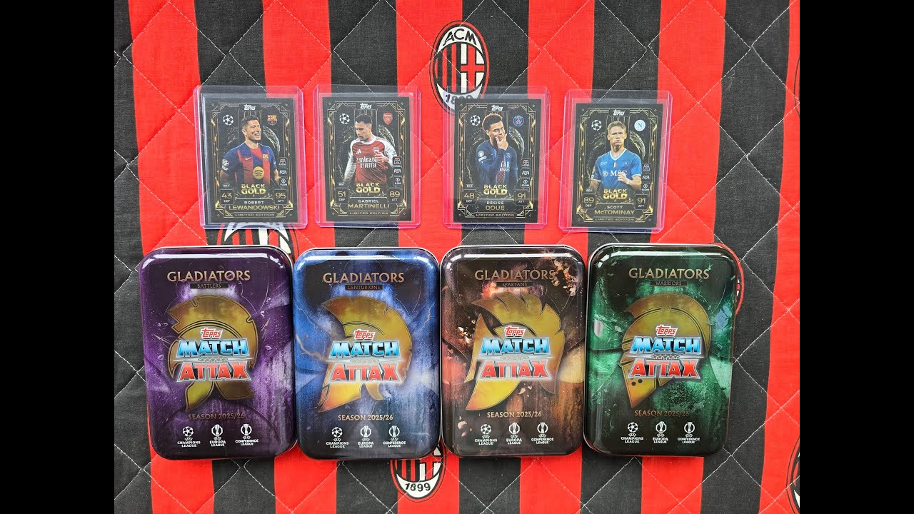 TOPPS MATCH ATTAX 25/26  - OTWIERAM 4 DUŻE PUSZKI -  MAM 4 LIMITKI BLACK GOLD - CO WPADŁO CIEKAWEGO?