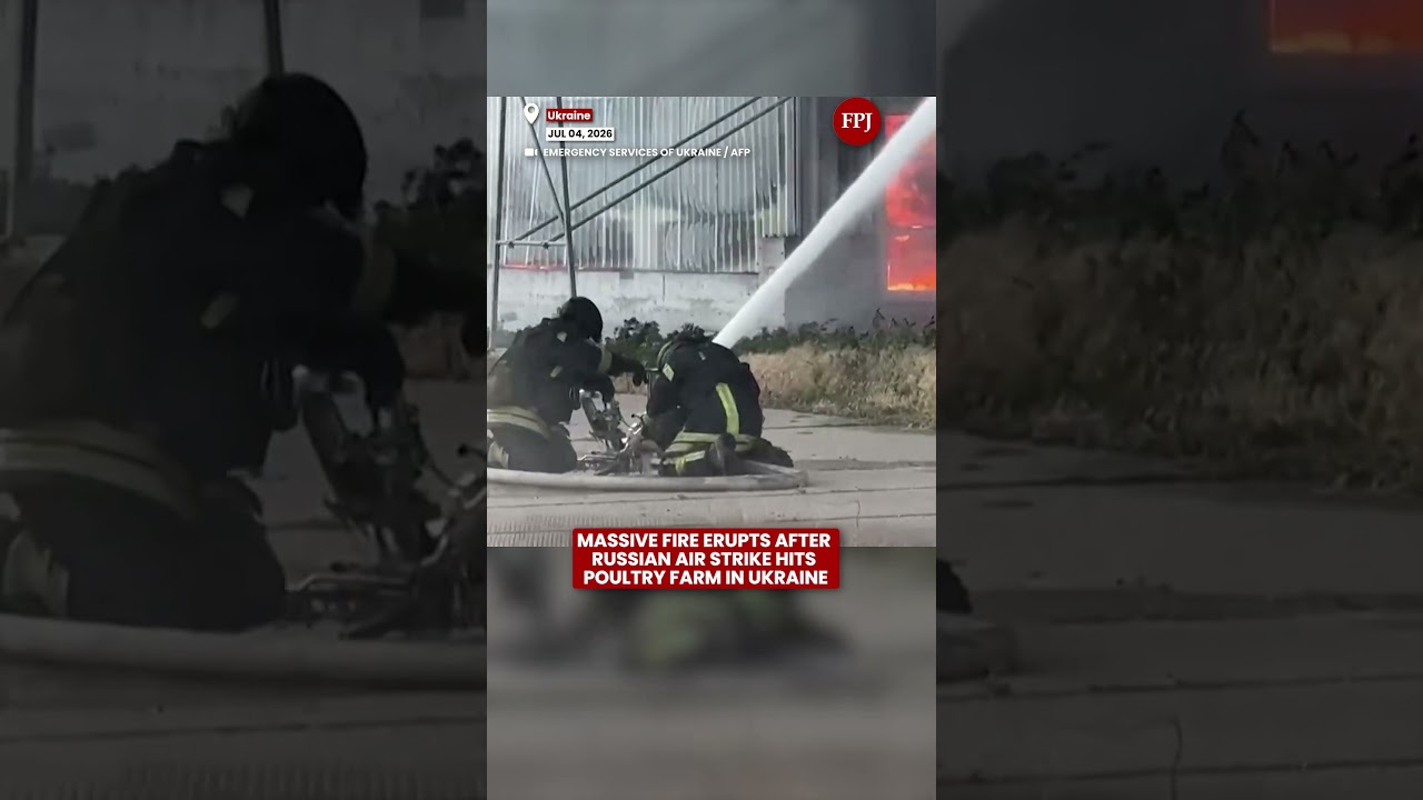 Russian Air Strike Triggers Huge Blaze at Ukraine Poultry Farm