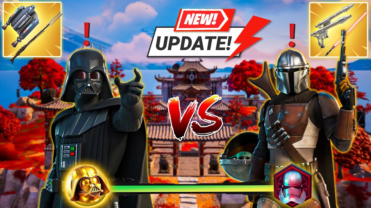 MANDALORIAN + DARTH VADER BOSS vs ALL MEDALLIONS & MYTHICS CHALLENGE ( Fortnite Chapter 6)