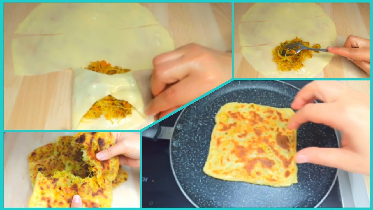 ملوي مورق و معمر بحشوة سهلة و طريقة طي أسهل/مسمن  msemen farci