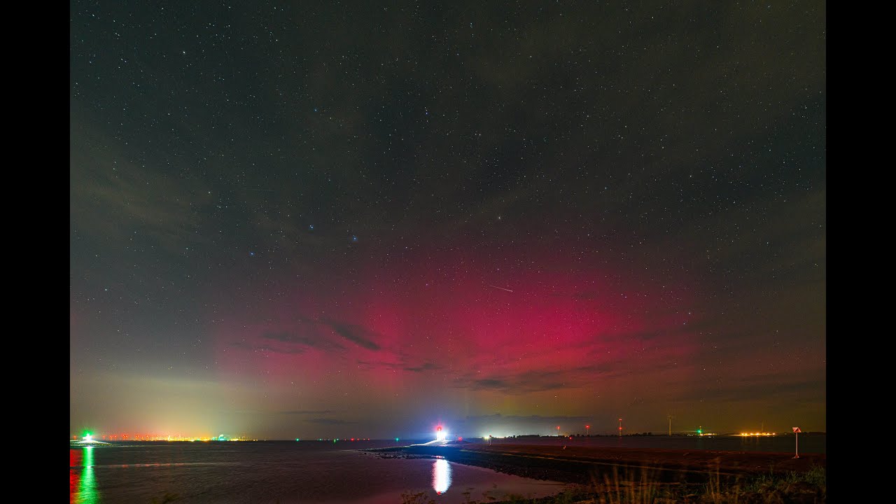 Noorderlicht op de Pier van Oterdum 2 September 2025  0:00h t/m 2:21h