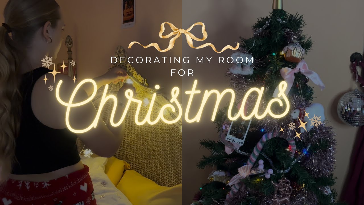 Decorating My Room for Christmas!!|VLOG