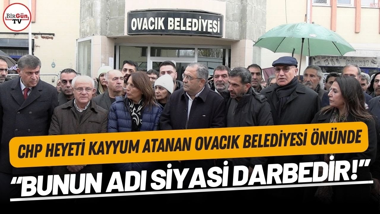 CHP heyeti kayyum atanan Ovacık Belediyesi önünde! Sezgin Tanrıkulu: Bu bariyerleri kaldıracağız!