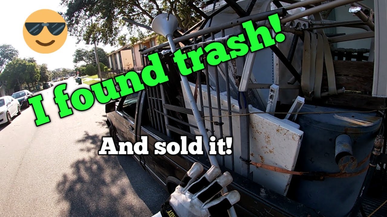 Recovering scrap metal from the trash.