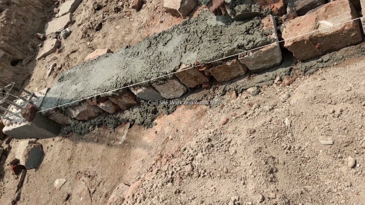 BASEMENT WORK | STONE MASONRY IN FOUNDATION | COURSED RUBBLE STONE MASONRY IN FOUNDATION | CRSM