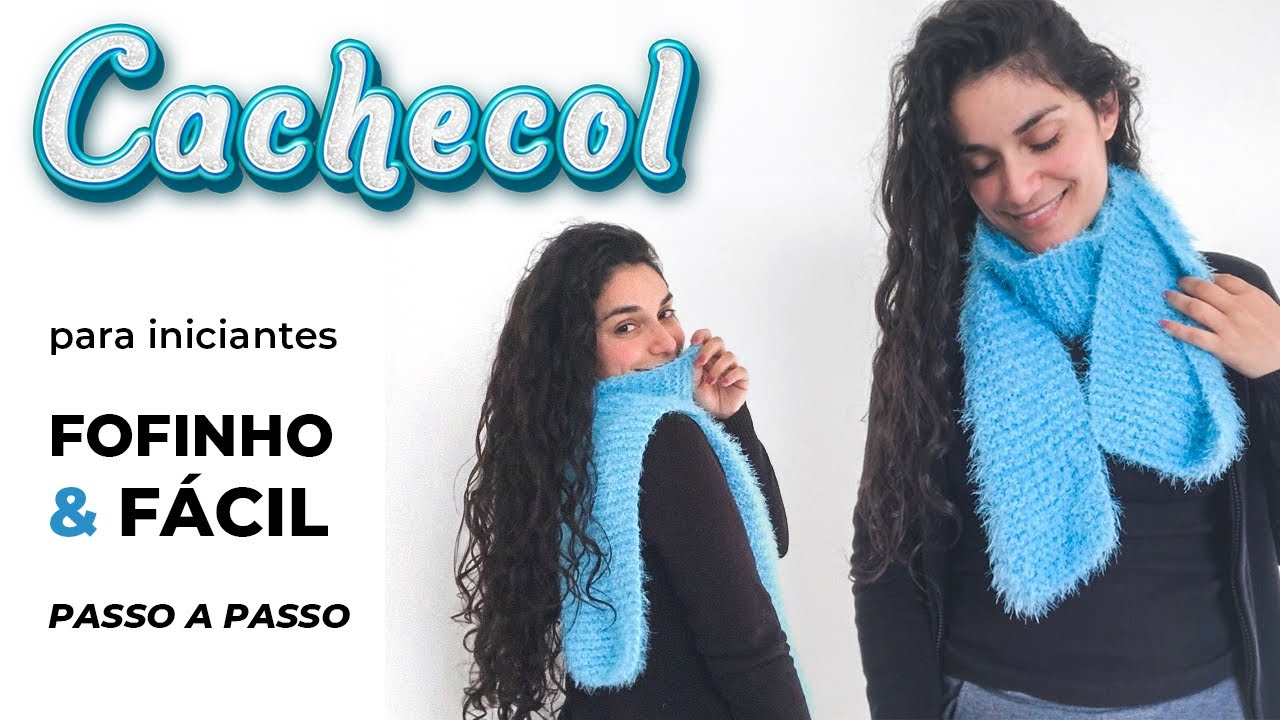 CACHECOL DE TRICÔ PARA INICIANTES | Passo a passo fácil e rápido - Manta em tricô com fio imperial