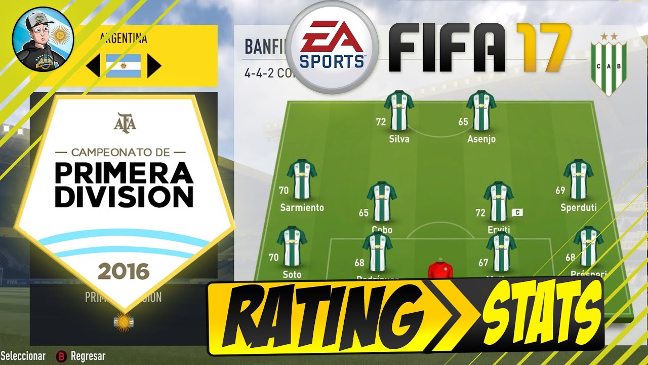 FIFA 17 Liga Argentina All Team Player Ratings