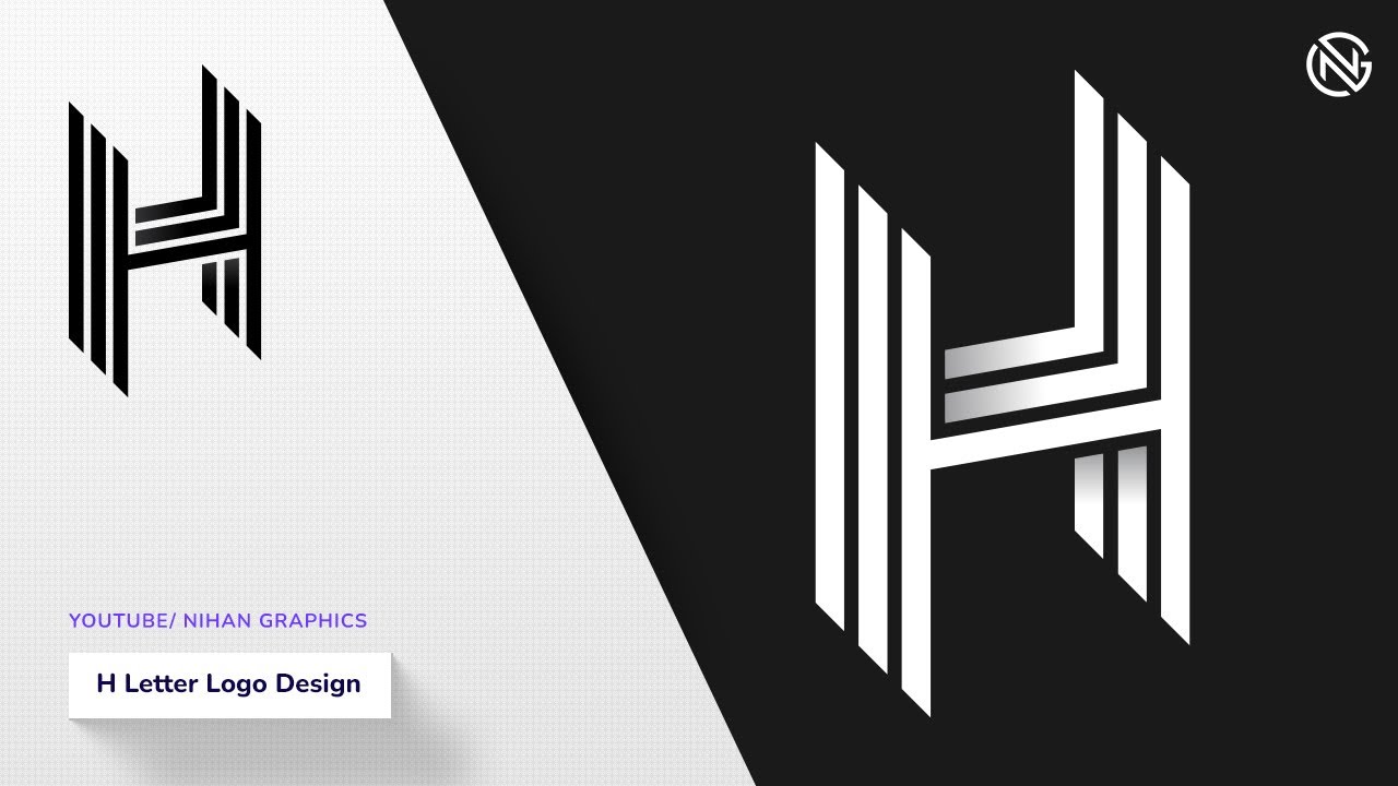Monogram H Letter Logo Design in Illustrator | Illustrator tutorial | Best Logo Design Ideas