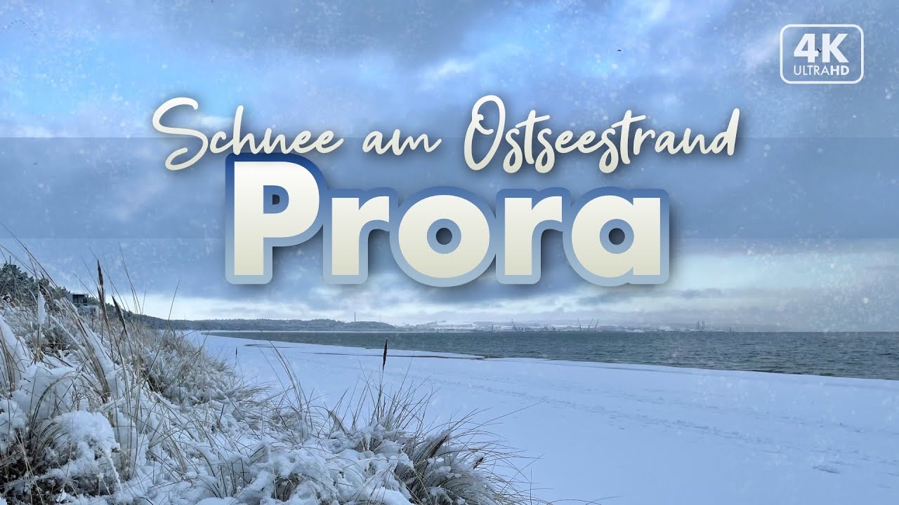 Schnee am Strand von Prora - R&uuml;gen Urlaub 2023 (4K Walk)
