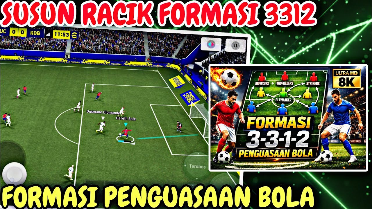 SUSUNAN FORMASI 3312 PENGUASAAN BOLA GAMEPLAY DIVISI EFOOTBALL 2026 MOBILE