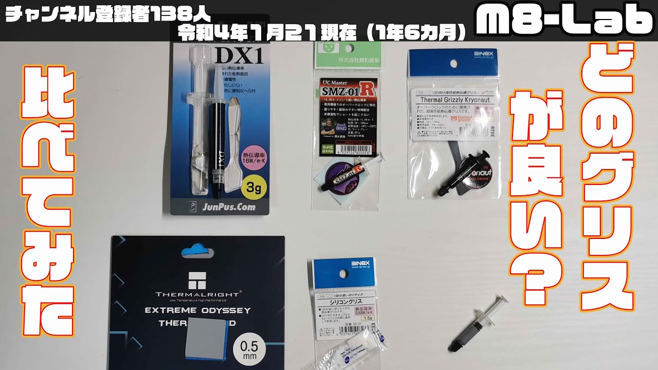 【CPUグリス】クマグリス・ネコグリス・DX1を比較してみた