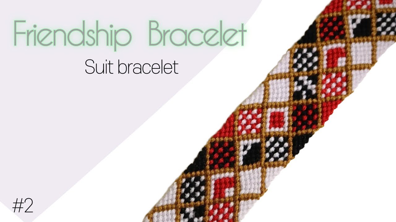 DIY Diamond Macrame Friendship Bracelet / Four suits Bracelet / #diy #handmade