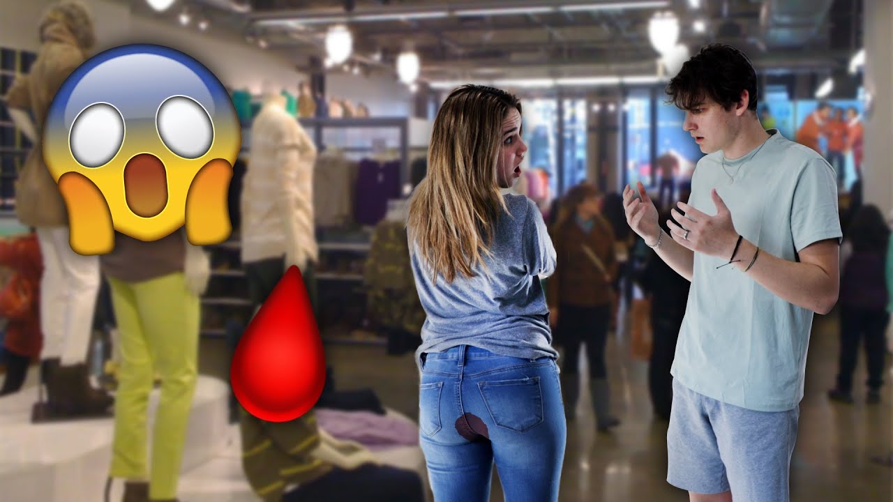 Несчастный случай с месячными в общественном месте! *Милая реакция*