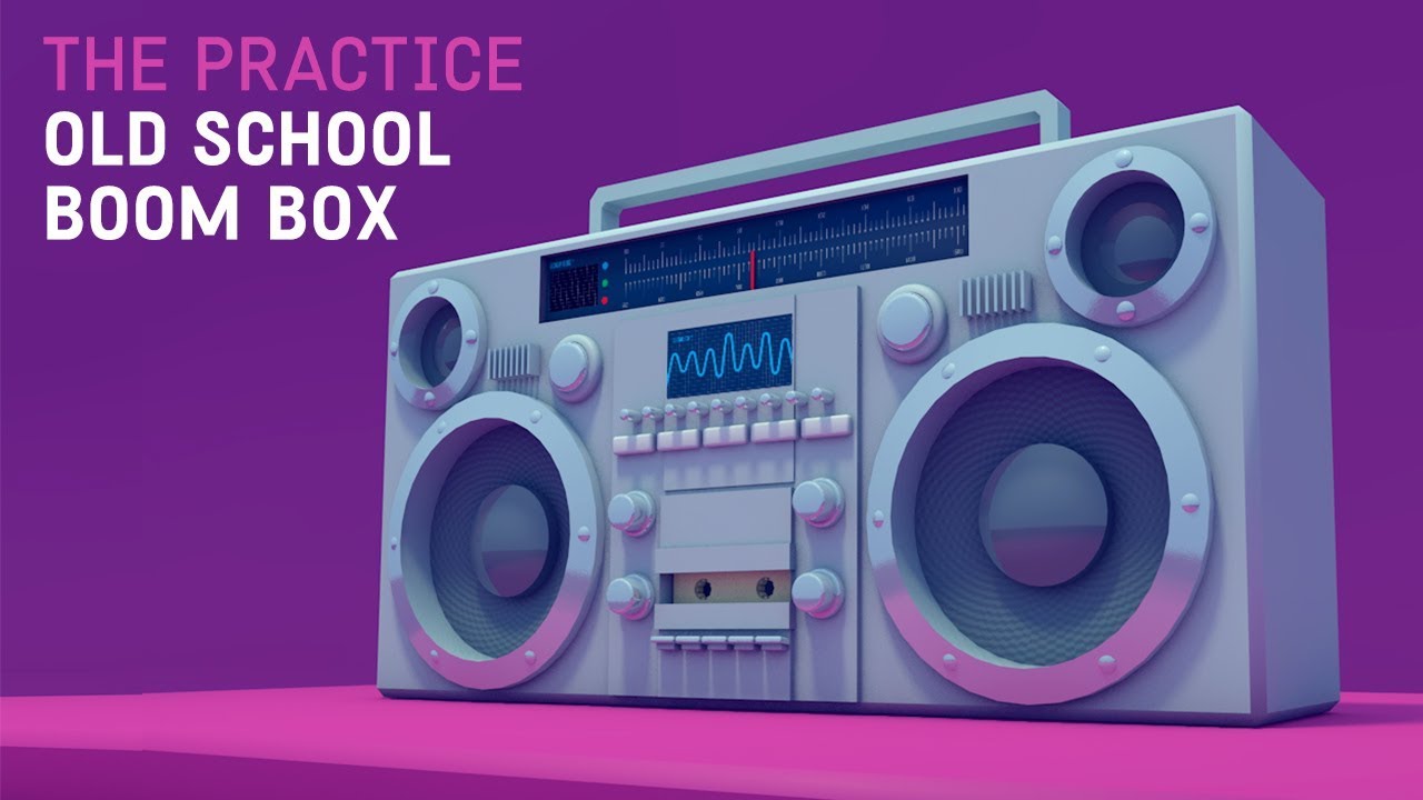 Old School Boom Box Animated Gif in C4d // The Practice 106